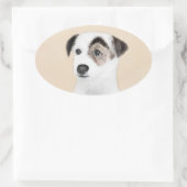 Parson Jack Russell Terrier 絵画's - Dog Art 楕円形シール (バッグ)
