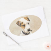 Parson Jack Russell Terrier 絵画's - Dog Art 楕円形シール (封筒)