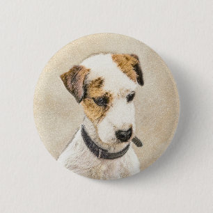 Parson Jack Russell Terrier 絵画's - Dog Art 缶バッジ