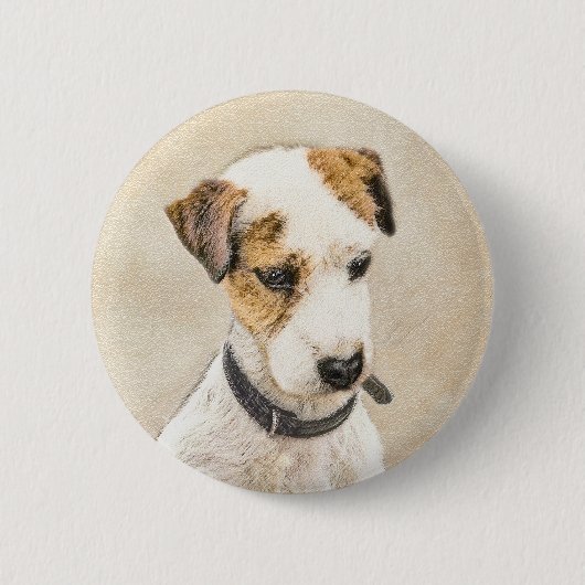 Parson Jack Russell Terrier 絵画's - Dog Art 缶バッジ (正面)