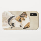 Parson Jack Russell Terrier 絵画's - Dog Art Case-Mate iPhoneケース (裏面(横))