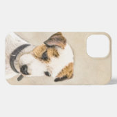 Parson Jack Russell Terrier 絵画's - Dog Art iPhoneケース (裏面横)
