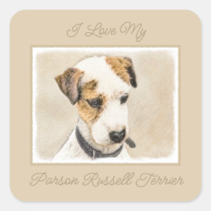 Parson Jack Russell Terrier 絵画's - Dog Art Squ スクエアシール