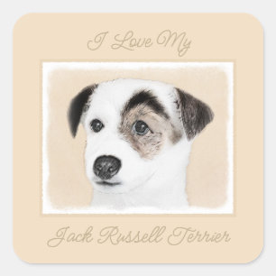 Parson Jack Russell Terrier 絵画's - Dog Art Squ スクエアシール