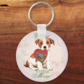 Parson Russell Terrier Heart Mom キーホルダー (正面)