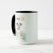 Parson Russell Terrier Watercolor Personalized Dog マグカップ (正面左)