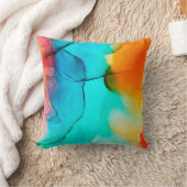 Part of alcohol ink painting, macro photo, abstrac クッション (ブランケット)