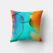 Part of alcohol ink painting, macro photo, abstrac クッション (裏面)