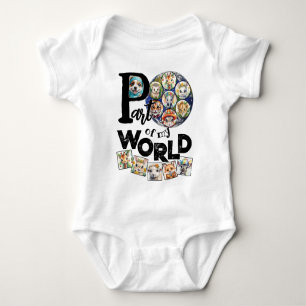 Part of My World Planet Earthかわいい動物の文字 ベビーボディスーツ
