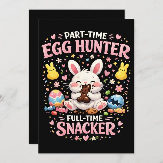 Part‑Time Egg Hunter, Full‑Time Snacker Easter  シーズンカード (正面/裏面)