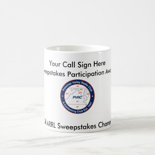 Partcipation賞- 2008のARRLの懸賞 コーヒーマグカップ (中央)