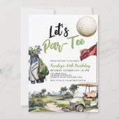 ParTee大人ゴルフ誕生日パーティーの招待 招待状 (正面)