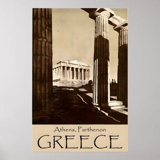 Parthenon Print Athens Art Greece Travel Poster ポスター (正面)