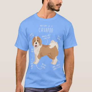 Parti Cavapoo Dog Antomy Tシャツ