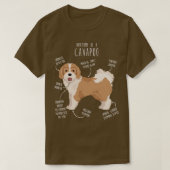 Parti Cavapoo Dog Antomy Tシャツ (デザイン正面)