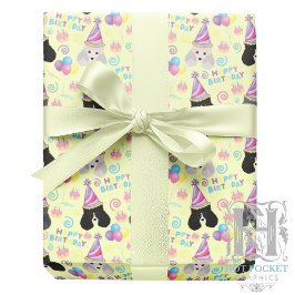 Parti Poodle Birthday Gift Wrapping Paper Yellow ラッピングペーパー
