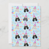 Parti Poodle Birthday Invitation in Blue 招待状 (裏面)