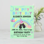 Parti Poodle Birthday Invitation in Green 招待状 (スタンド正面)