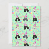 Parti Poodle Birthday Invitation in Green 招待状 (裏面)