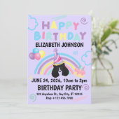 Parti Poodle Birthday Invitation in Purple 招待状 (スタンド正面)