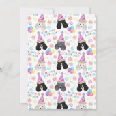 Parti Poodle Birthday Invitation in White 招待状 (裏面)