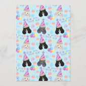 Parti Poodle Birthday Party Invitation Blue 招待状 (裏面)