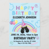 Parti Poodle Birthday Party Invitation Blue 招待状 (正面)