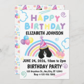 Parti Poodle Birthday Party Invitation White 招待状 (正面/裏面)