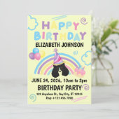Parti Poodle Birthday Party Invitation Yellow 招待状 (スタンド正面)