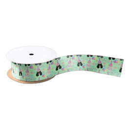 Parti Poodle Birthday Satin Ribbon in Green サテンリボン