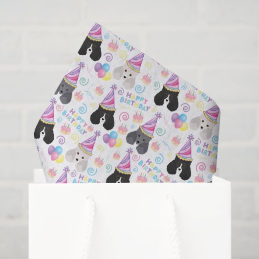 Parti Poodle Birthday Tissue Paper in White 薄葉紙 (ギフトバッグ)