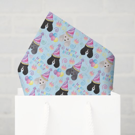Parti Poodle Tissue Paper in Blue 薄葉紙 (ギフトバッグ)