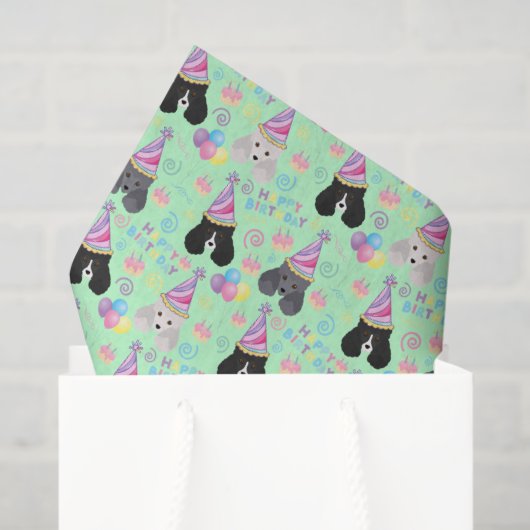 Parti Poodle Tissue Paper in Green 薄葉紙 (ギフトバッグ)