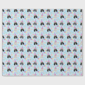 Parti Poodle Wrapping Paper in Blue ラッピングペーパー (フラット)