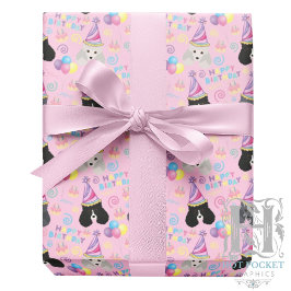 Parti Poodle Wrapping Paper in Pink ラッピングペーパー