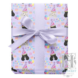 Parti Poodle Wrapping Paper in Purple ラッピングペーパー
