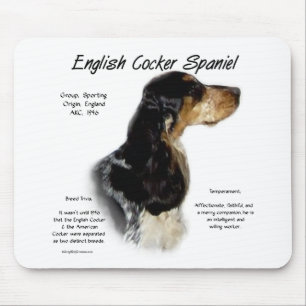 Parti Roan English Cockerスパニエル犬履歴 マウスパッド