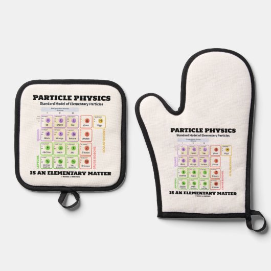 Particle Physics Is An Elementary Matter Model 鍋つかみ&鍋敷きセット (正面)