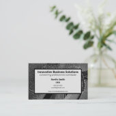 Particles High Tech ITを使用した白黒らせん状 名刺 (スタンド正面)