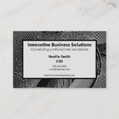 Particles High Tech ITを使用した白黒らせん状 名刺 (正面)