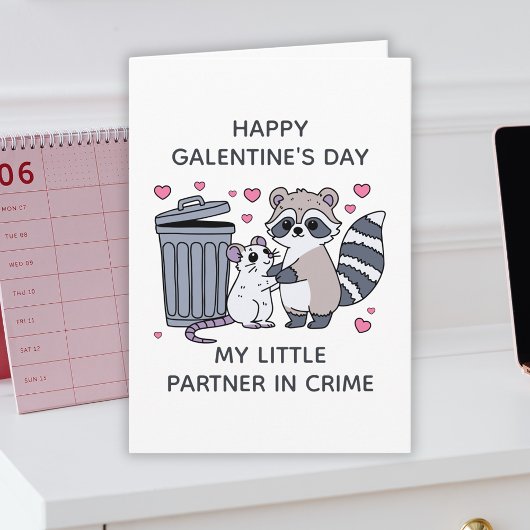 Partner In Crime Funny Galentines Day シーズンカード