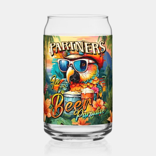 Partners in Beer Paradise Parrot Tropical ガラス缶 (正面)