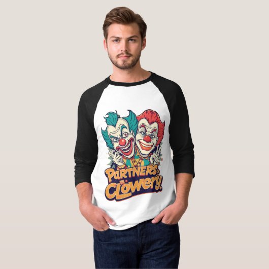 Partners in Clowery (Funny Clown Pun) Tシャツ (正面フル)