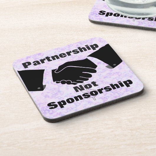 Partnership Not Sponsorship飲料用コースター コースター (左側)