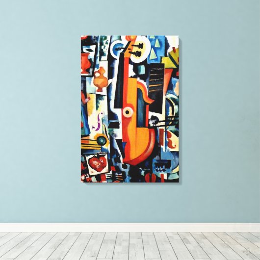 Parto de Viola Bom Menage, Cubism, キャンバスプリント (インサイチュ (ウッドフロア))