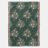 Partridge in a pear tree Christmas Carole on green スローブランケット (正面縦)