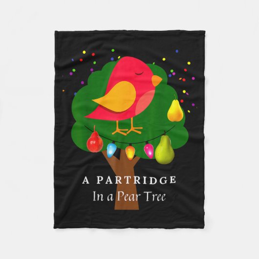 Partridge In A Pear Tree Twelve Days Of Christmas  フリースブランケット (正面)