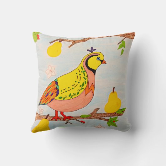 Partridge in Pear Tree クッション (裏面)