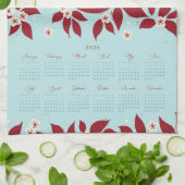 Partridge Pear Tree 2026 Calendar - Cranberry キッチンタオル (折り畳み)
