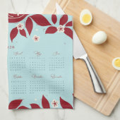 Partridge Pear Tree 2026 Calendar - Cranberry キッチンタオル (四つ折り)